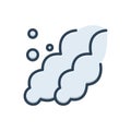 Color illustration icon for Co2, cloud and exhaust