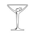 Icon of cocktail glass with olives