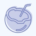 Icon Coconut. suitable for Nuts symbol. two tone style. simple design editable. design template vector. simple illustration Royalty Free Stock Photo