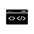 Black solid icon for Code, computer and digital Royalty Free Stock Photo