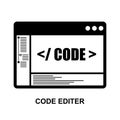 Code editer icon isolated on background