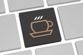 The icon of coffee on the keyboard on white background Royalty Free Stock Photo