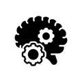 Black solid icon for Cognition, brainstorm and memory