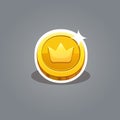 Icon coin for the game interface. Receiving the cartoon treasure. Vector illustration. EPS 10