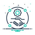 Mix icon for Collaboration, participation and handshake Royalty Free Stock Photo