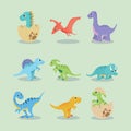 icon collection dinosaurs