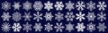 Icon collection of many different snowflakes - Vector Royalty Free Stock Photo