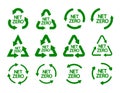 Icon collection with zero emission symbol concept. greenhouse gas carbon credit design set. recycle protect ecological Royalty Free Stock Photo