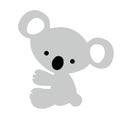 Icon color baby little cute grey Koala on white background.