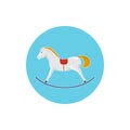 Icon Colorful Rocking Horse, Merry Christmas
