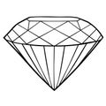 The icon coloring diamond jewel. vector illustration