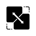 Black solid icon for Combine, integrate and interlocking