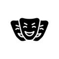 Black solid icon for Comedy, entertainment and mask Royalty Free Stock Photo
