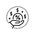 Black line icon for Commission, money and brokerage Royalty Free Stock Photo