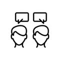 Black line icon for Communication, talking and conversation