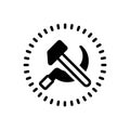 Black solid icon for Communist, political and communistic Royalty Free Stock Photo