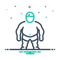 Mix icon for Comorbidity, overweight and portly man