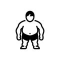 Black solid icon for Comorbidity, overweight and chunky