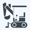 Icon Compact Excavator. related to Construction Vehicles symbol. glyph style. simple design editable. simple illustration