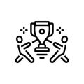 Black line icon for Competition, contest and trophy Royalty Free Stock Photo