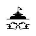 Black solid icon for Competition, contest and flag Royalty Free Stock Photo