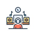 Color illustration icon for Composer, musician and speaker Royalty Free Stock Photo