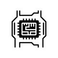 Black solid icon for Computer Hardware, electronic and circuit Royalty Free Stock Photo