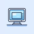 Icon of a computer. Pixel perfect, line art, minimalistic shape, outline style Royalty Free Stock Photo