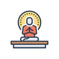 Color illustration icon for Concentrations, attention and yoga