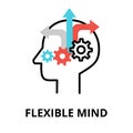 Icon concept of Flexible Mind, brain process collection