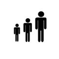 Icon concept of a group of people of different heights