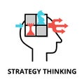 Icon concept of Strategy Thinking, brain process collection Royalty Free Stock Photo