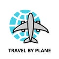 Icon concept of Travel by Plane, travel collection