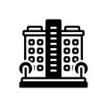 Black solid icon for Condos, multistory and building