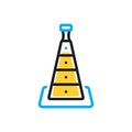 Multi color icon for Cone, barrier and danger Royalty Free Stock Photo