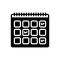 Black solid icon for Confirm, calendar and homologate