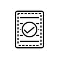 Black line icon for Confirm, endorse and approve Royalty Free Stock Photo