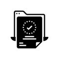 Black solid icon for Confirm, ratify and paper Royalty Free Stock Photo