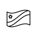 Black line icon for Congo, democratic and flag