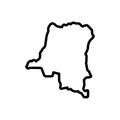 Black line icon for Congo, democratic republic of congo and region