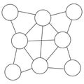 Icon of a connected network, representing a digital system