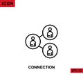 Icon connection. Outline, line or linear vector icon symbol sign collection Royalty Free Stock Photo