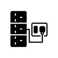Black solid icon for Connectors, joiner and power Royalty Free Stock Photo