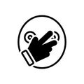Black solid icon for Connivance, hand and finger Royalty Free Stock Photo