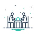 Mix icon for Considerable, employee and discuss Royalty Free Stock Photo