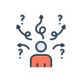 Color illustration icon for Consideration, why and question Royalty Free Stock Photo