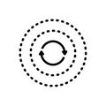 Black line icon for Consist, clockwise and circle