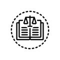 Black line icon for Constitutional, affidavit and legal