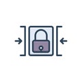 Color illustration icon for Constraint, blockchain and padlock