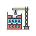 Color illustration icon for Construction, architecture and crane Royalty Free Stock Photo
